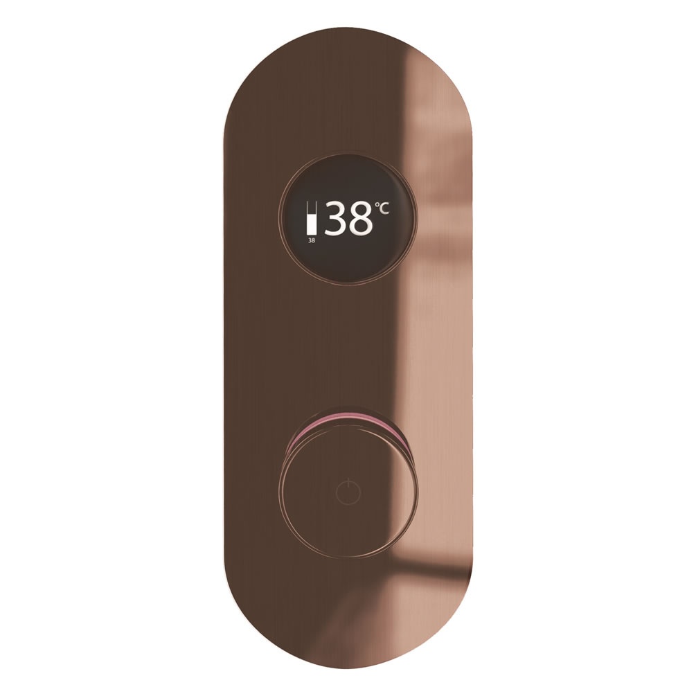 Cutout image of TED TOGO Brushed Bronze Oval Dual / Triple Outlet Digital Shower Valve