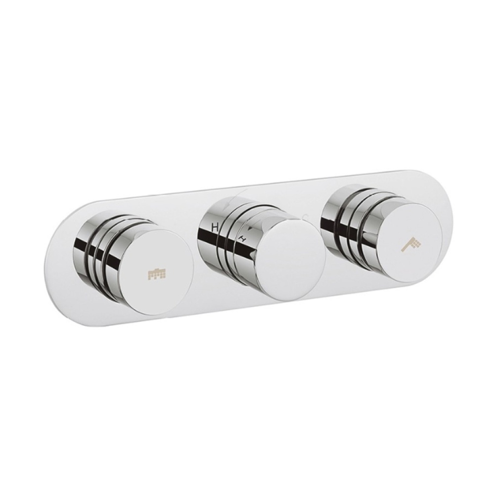 Product Cut out image of the Crosswater Drift Dial Landscape 2 Outlet Thermostatic Shower Valve