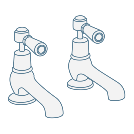 iconography image of traditional basin taps in a pillar style design