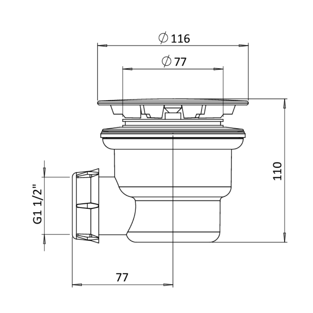 Burlington Brushed Nickel High Flow Vortex Shower Waste Sanctuary