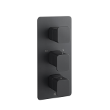Photo of JTP Hix Matt Black Triple Outlet Portrait Concealed Shower Valve Cutout