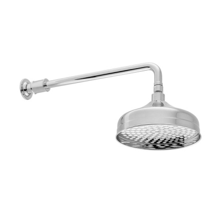 Booth & Co. Axbridge Chrome Wall-Mounted Shower Head & Arm