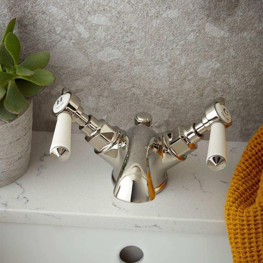 Booth & Co. Axbridge Lever Nickel Basin Mixer With Pop Up Waste - Lifestyle