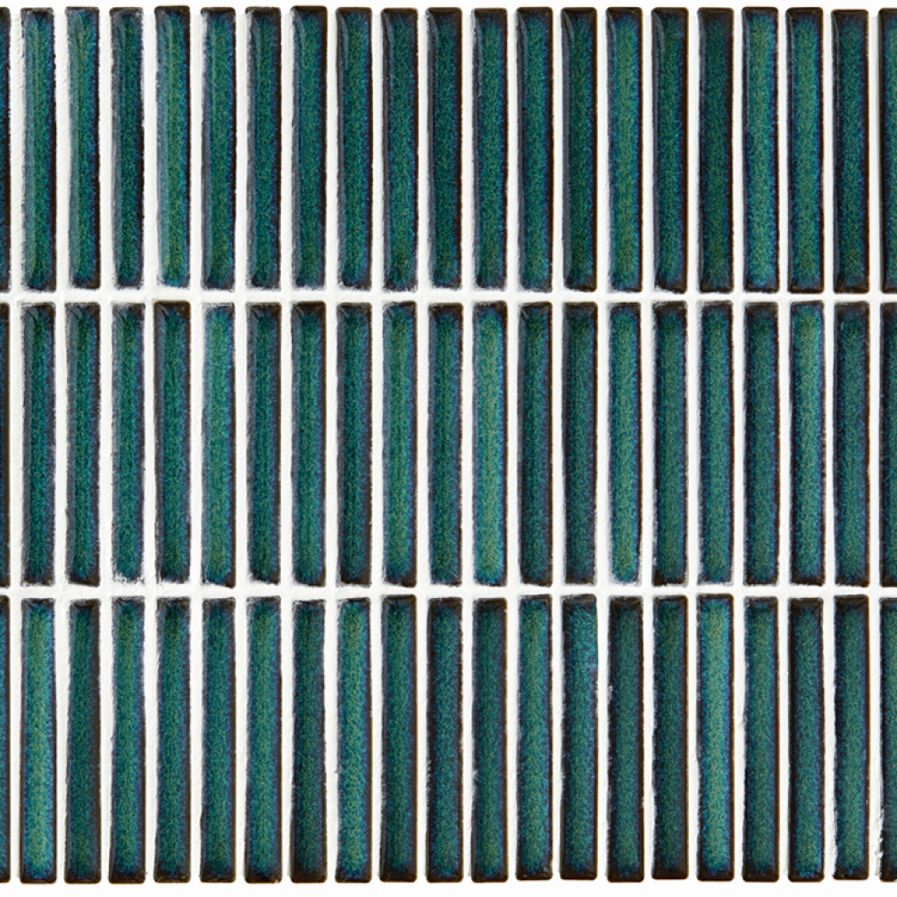 Photo of Ca' Pietra Bamboo Verdigris Porcelain Gloss Mosaic Tiles Cutout
