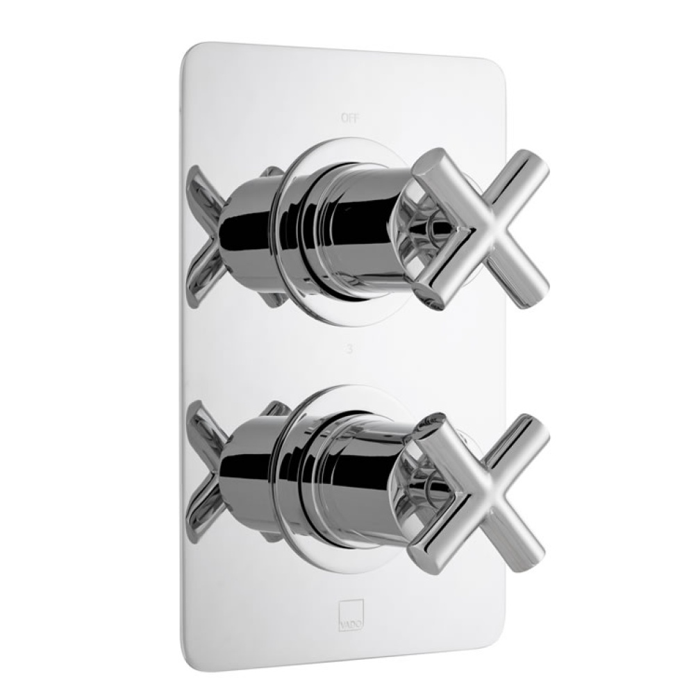 Cutout image of Vado Elements Triple Outlet Thermostatic Shower Valve Rectangular
