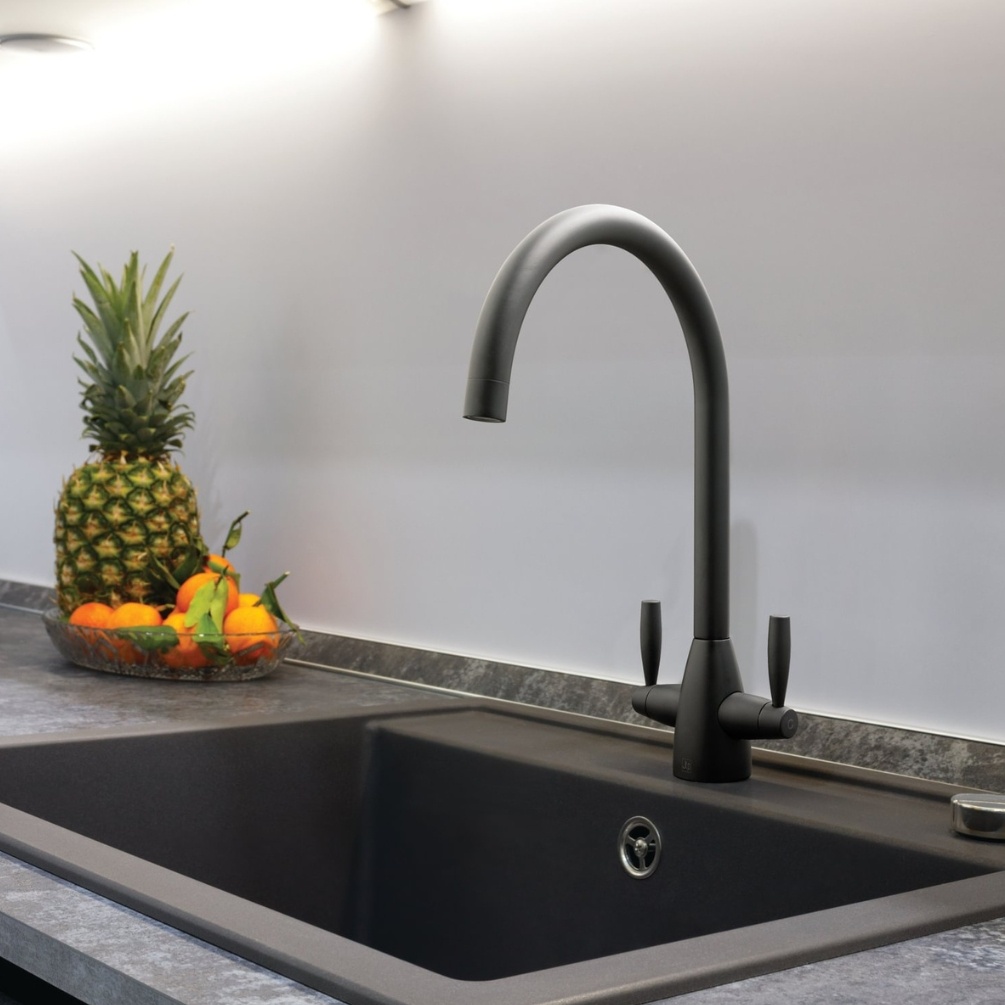 JTP Blink Matt Black Kitchen Mono Basin Mixer Lifestyle 1