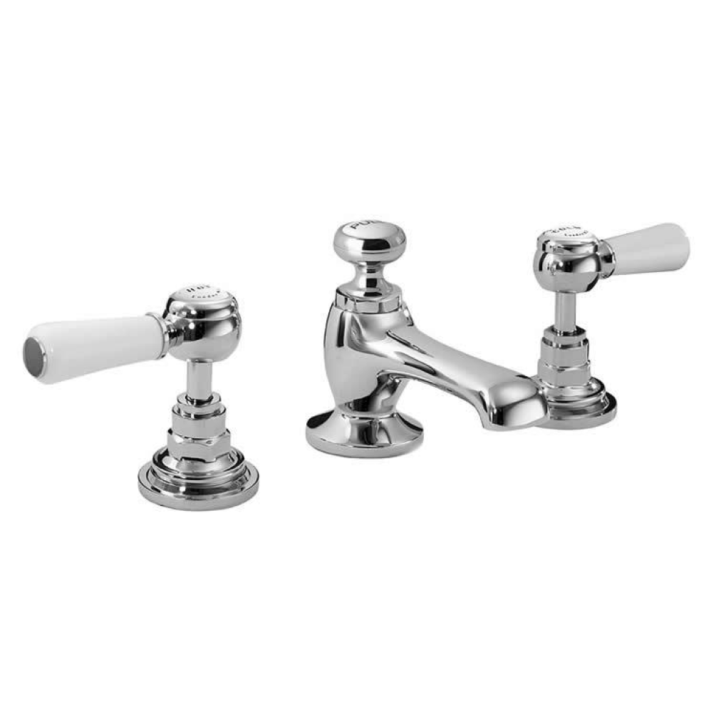 pHOTO OF Bayswater Lever White & Chrome 3TH Basin Mixer