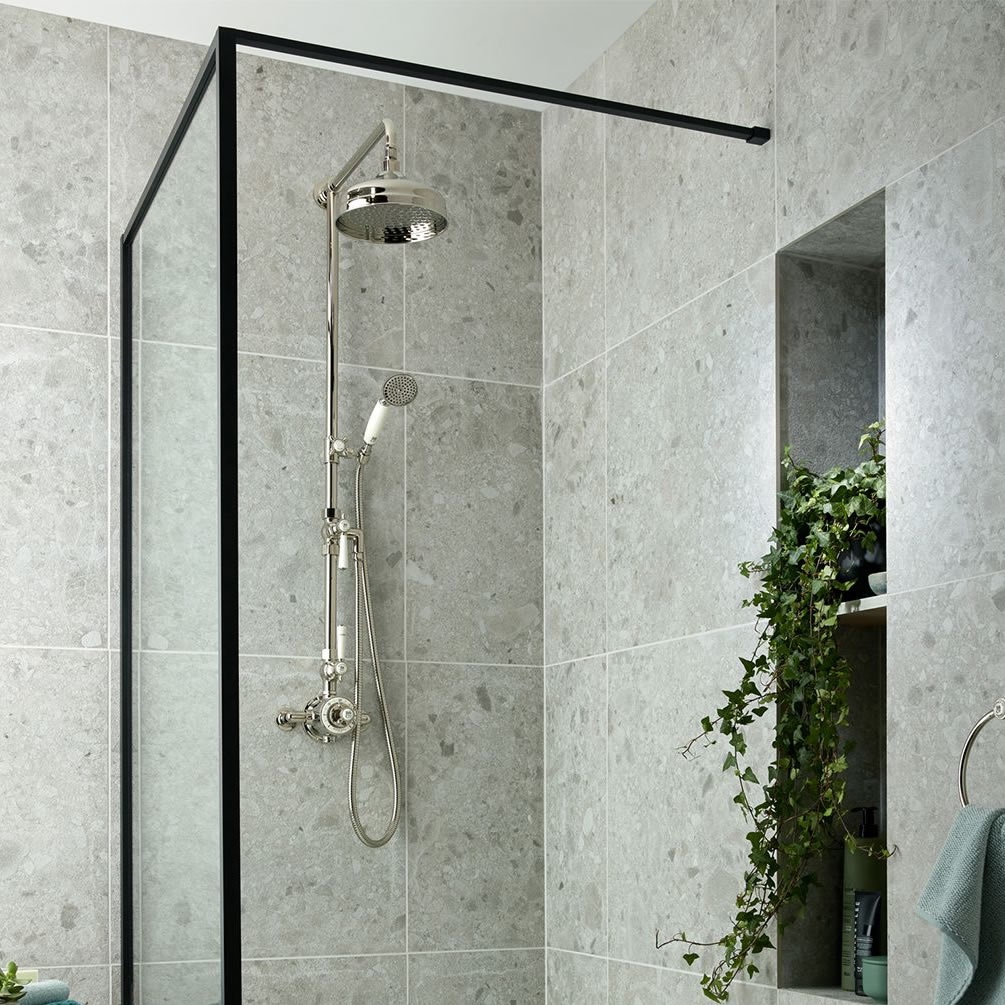 Booth & Co. Axbridge Nickel Thermostatic Shower Column - Lifestyle Image