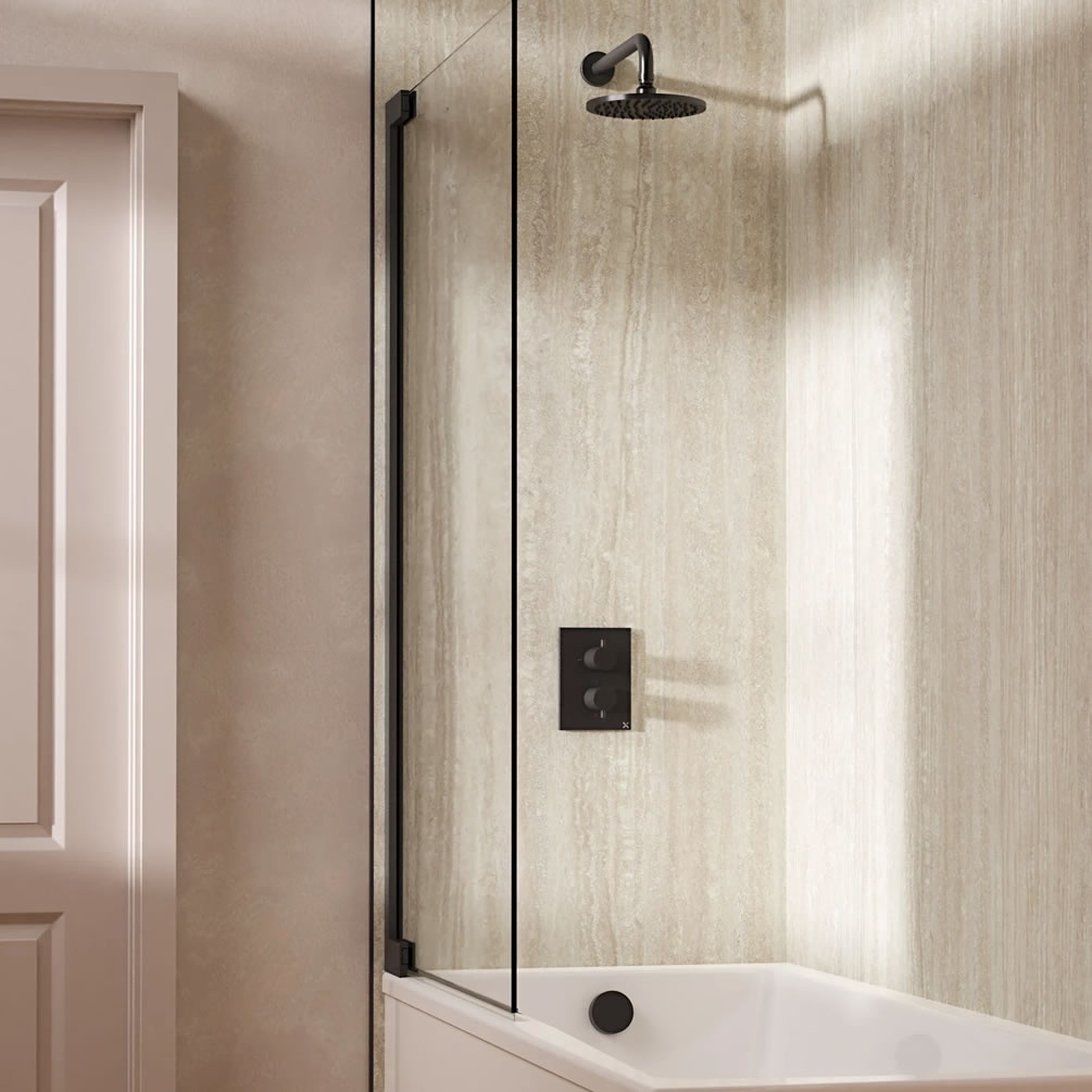 Lifestyle image of Crosswater Crossbox Slate Dual Outlet Shower Bath Set