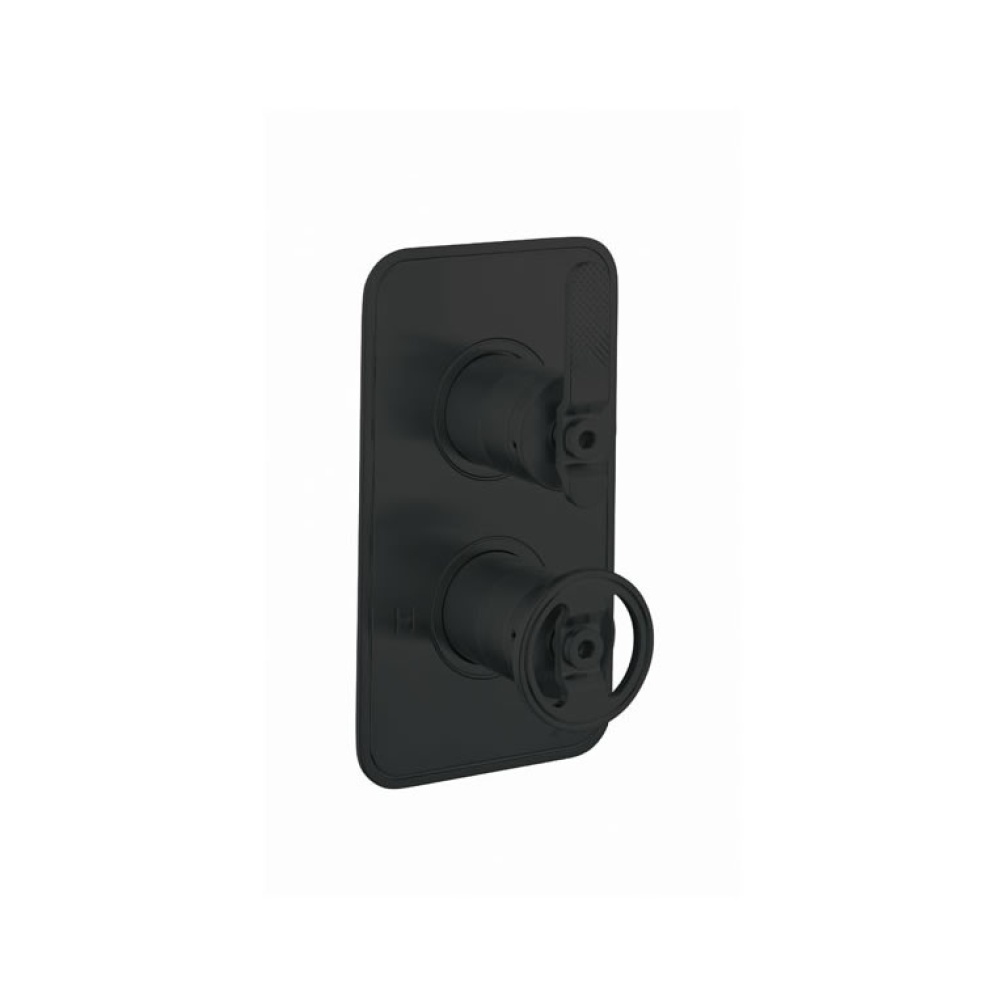Cutout image of Crosswater UNION Matt Black Dual Shower Valve