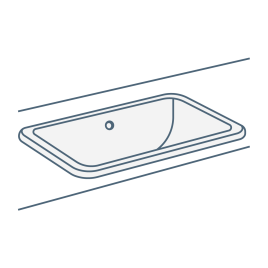 iconography image of an oblong or rectangular undermount bathroom sink/basin or rectangular inset basin