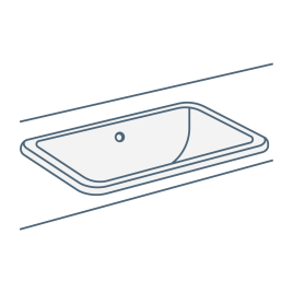 iconography image of an oblong or rectangular undermount bathroom sink/basin or rectangular inset basin