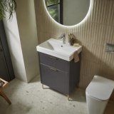 Tavistock Arlington 600mm Matt Storm Grey Freestanding Vanity Unit & Basin - Lifestyle Image