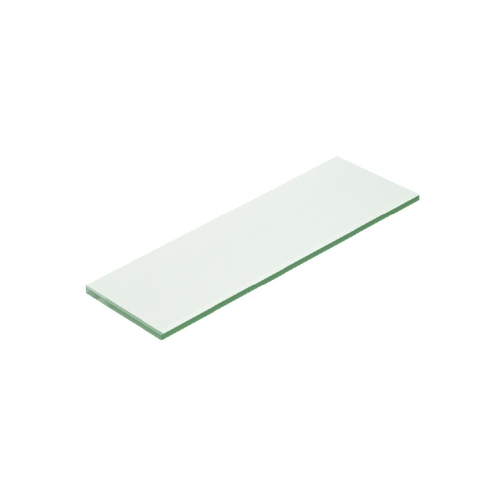 Product Cut out image of the Origins Living Pier 400mm Clear Glass Shelf