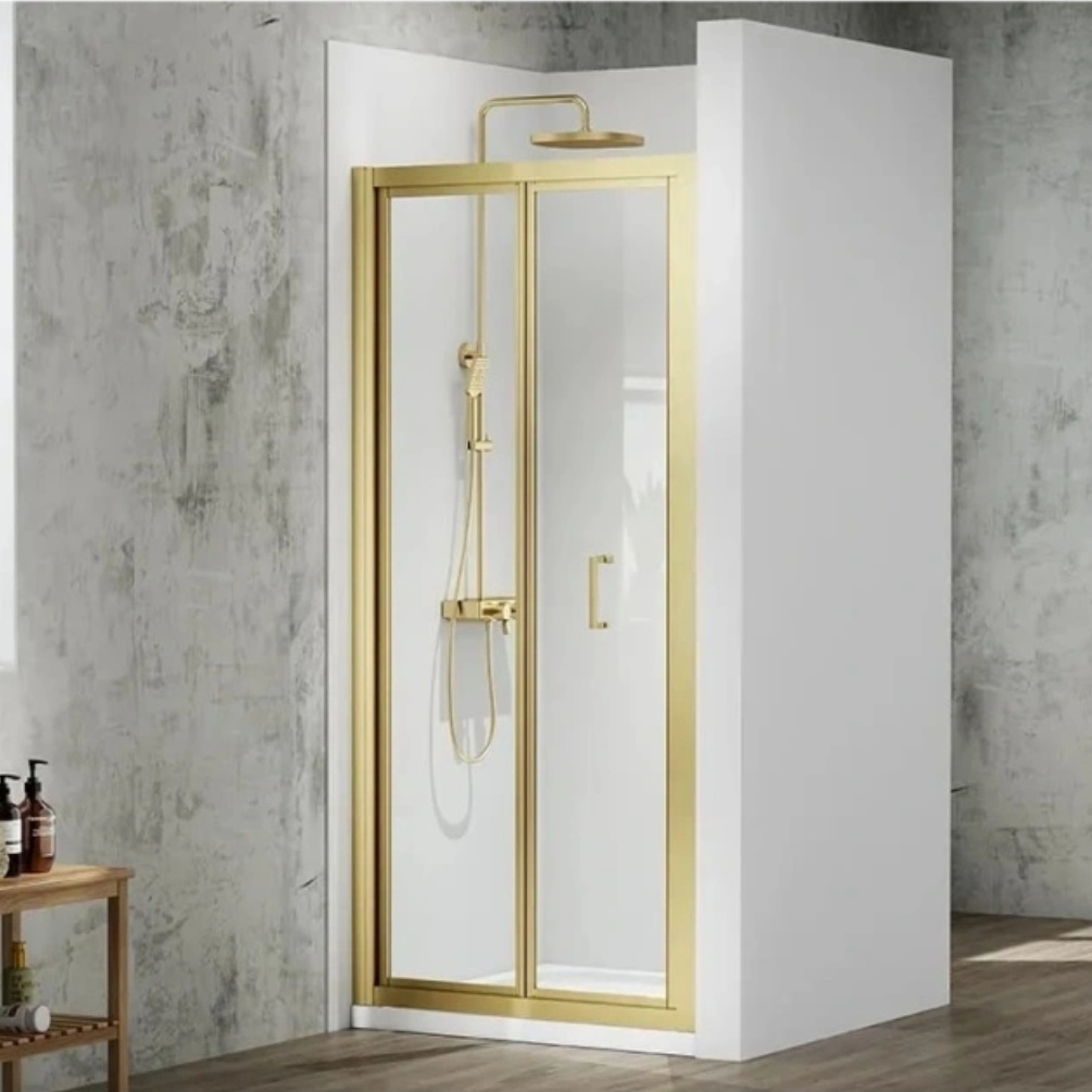 Lifestyle image of Merlyn Mbox 760mm Brushed Brass Bifold Shower Door