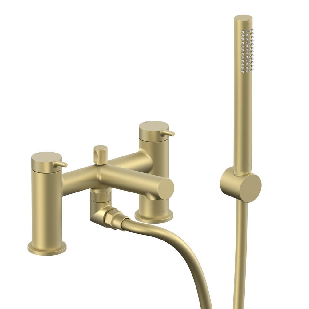 Vado Safari Lever Satin Brass Deck Mounted Bath Shower Mixer