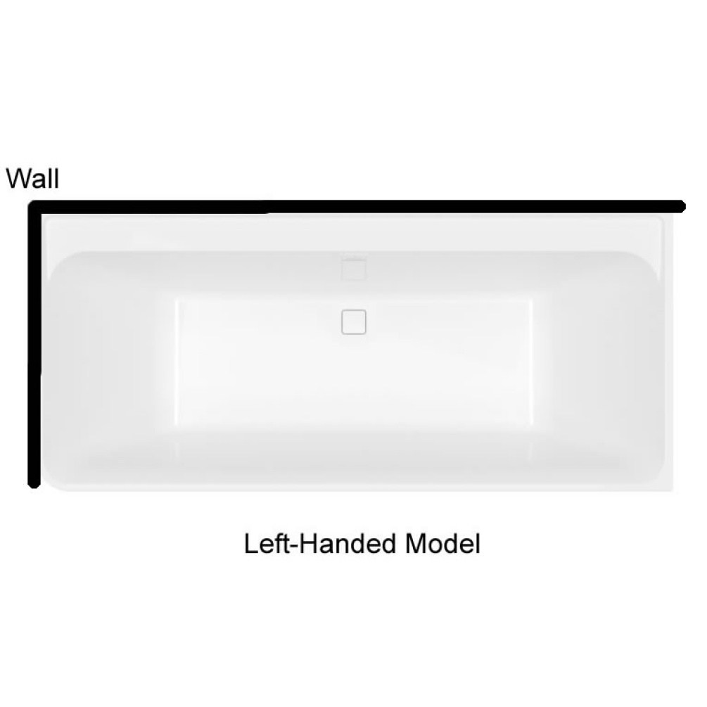 Diagram of Villeroy & Boch Collaro 1795mm Back-To-Wall Corner Bath Left Handed