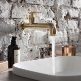 Photo Of Crosswater Union Brushed Brass Wall Mounted 1 Tap Hole Basin Mixer