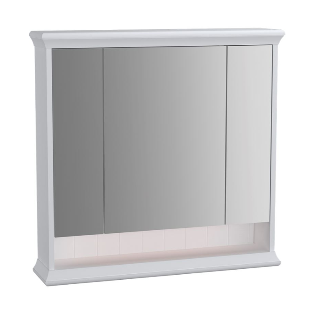 Photo of VitrA Valarte LED Three Door Mirror Cabinet Matt White Cutout