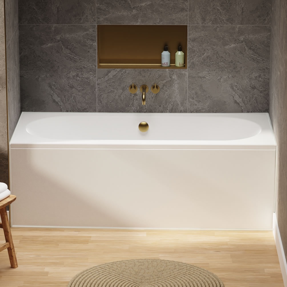 Lifestyle image of Crosswater Verge 1800 x 750mm Double-Ended Straight Bath