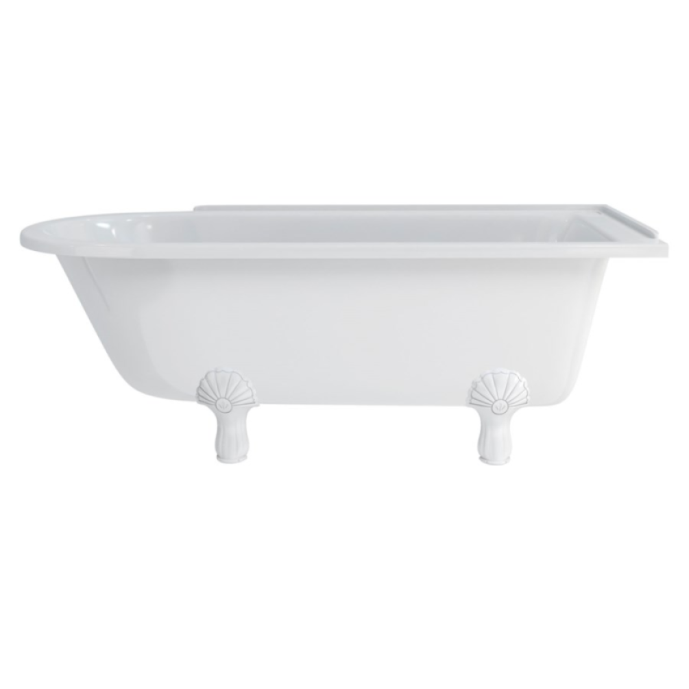 Burlington Hampton 1700mm Right Hand Freestanding Shower Bath With White Claw Feet