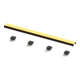 Product cut out image of the Abacus Elements Linear 600mm Brushed Brass Waste Cover Plate