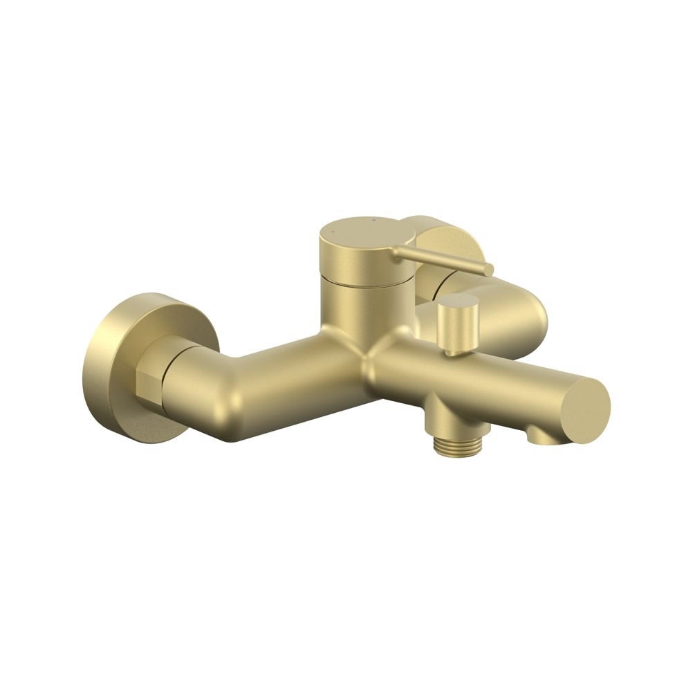 Vado Safari Lever Satin Brass Wall Mounted Exposed Bath Shower Mixer