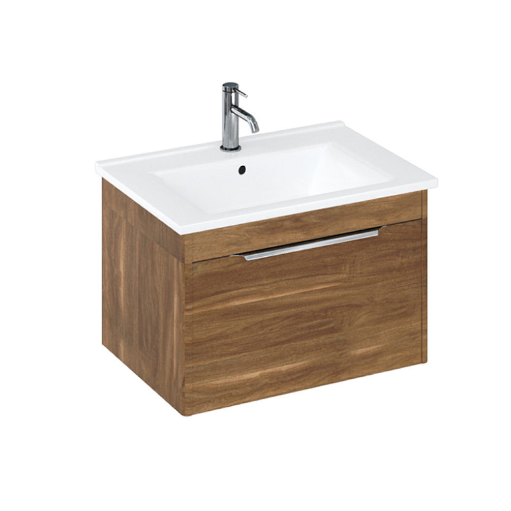 Photo of Britton Bathrooms Shoreditch 650mm Caramel Single Drawer Unit & Basin