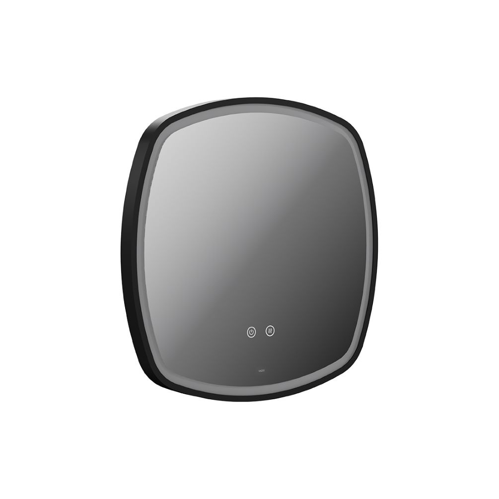 Cut out image of Vado Cameo 500mm Illuminated Soft Square Matt Black Mirror