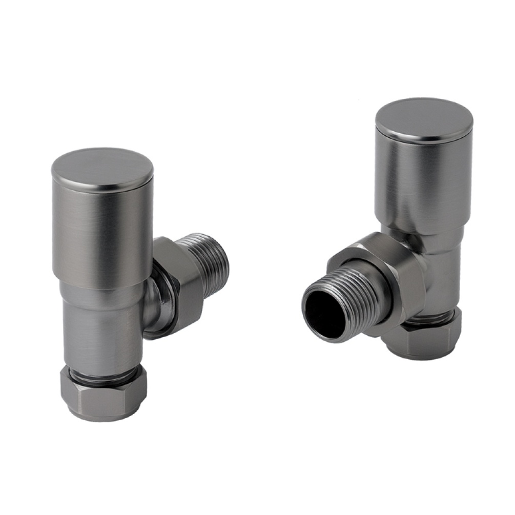 JTP Brushed Black Angled Radiator Valves