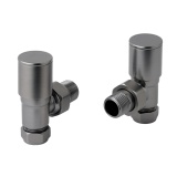 JTP Brushed Black Angled Radiator Valves