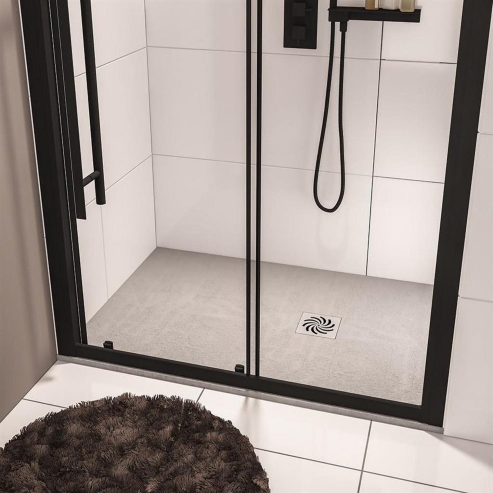 Eastbrook Crossland Grey 1400mm x 700mm Slate-Effect Rectangular Shower Tray Lifestyle