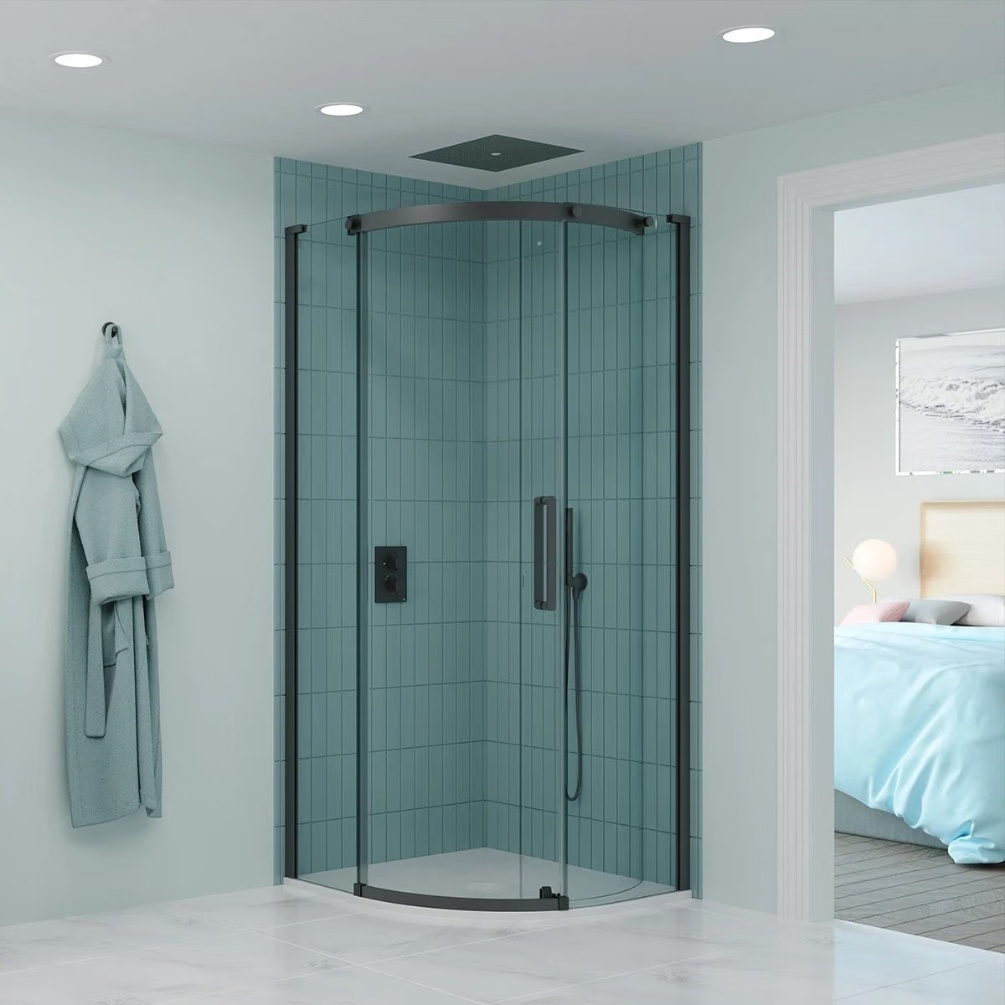 Crosswater Optix 10 Slate 900mm x 900mm Quadrant Shower Enclosure Set Lifestyle 1