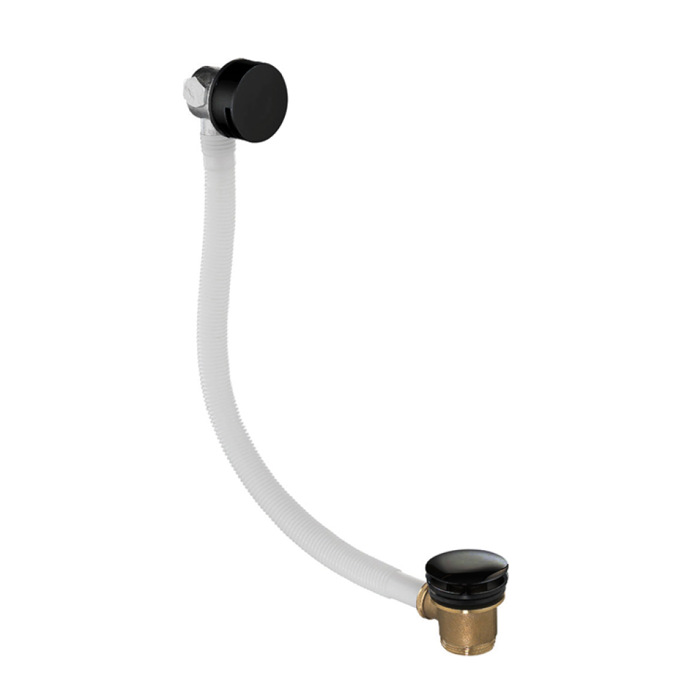Product Cut out image of the JTP Vos Matt Black Click Clack Bath Filler Waste