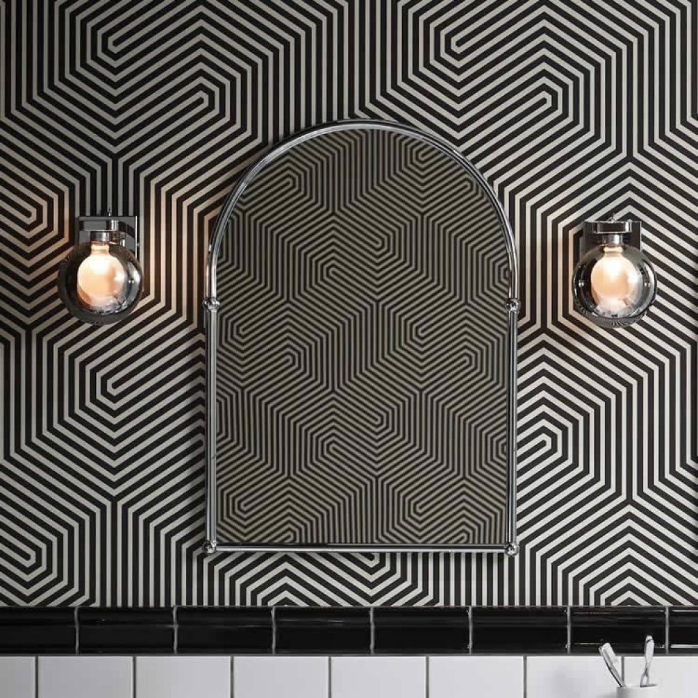 Heritage Chrome Arched Mirror Lifestyle Image 1