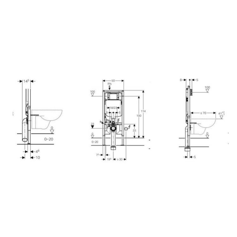 Geberit Duofix Reduced Depth Concealed WC Frame (112cm) Sanctuary
