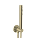 Photo of JTP Vos Brushed Brass Shower Handset, Hose & Wall Outlet Cutout