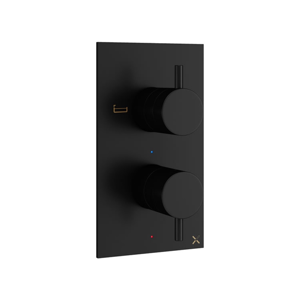 Crosswater MPRO Matt Black Thermostatic Bath Shower Valve - Image 1