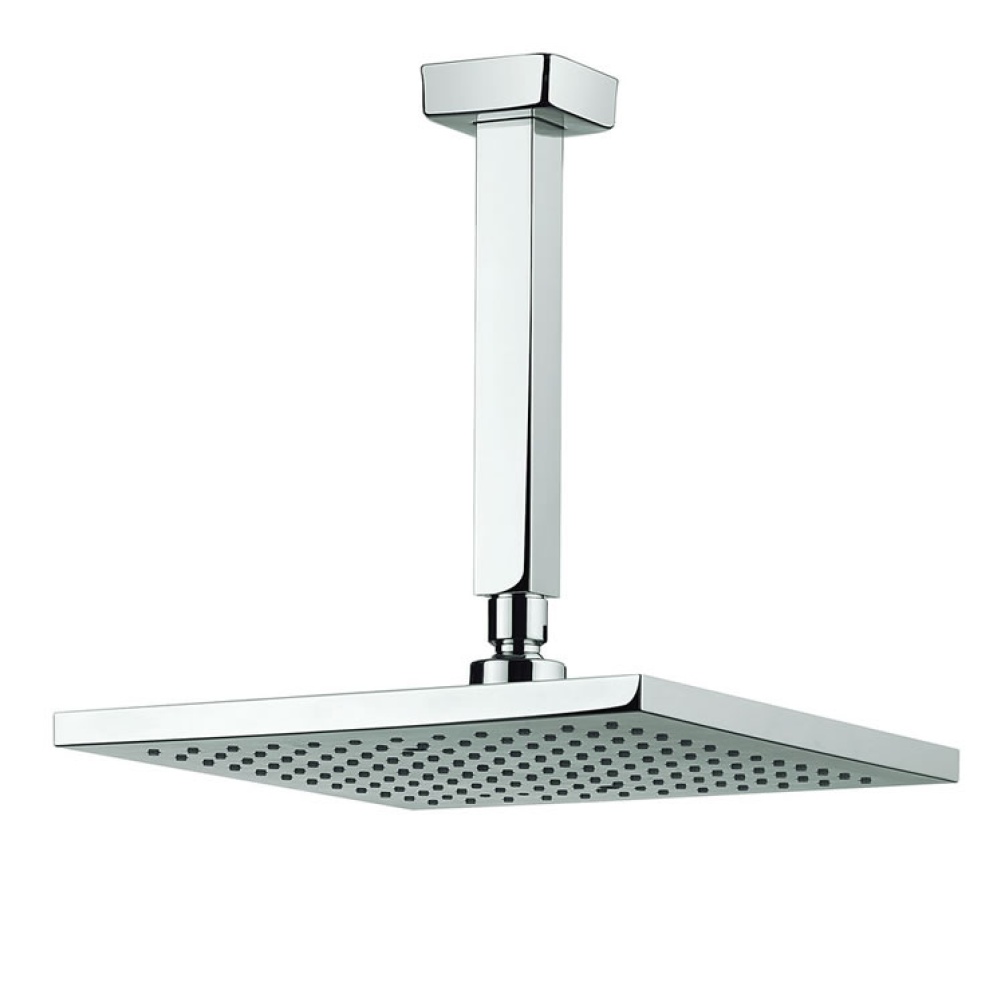 Product Cut out image of the Crosswater Planet 250mm Square Shower Head & Ceiling Arm