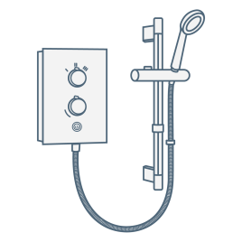 iconography image of an electric mains operated power shower