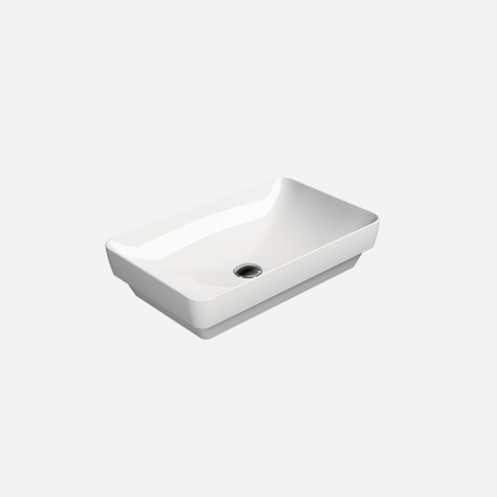 Photo of GSI Pura 60 Rectangular Countertop Basin Angled View
