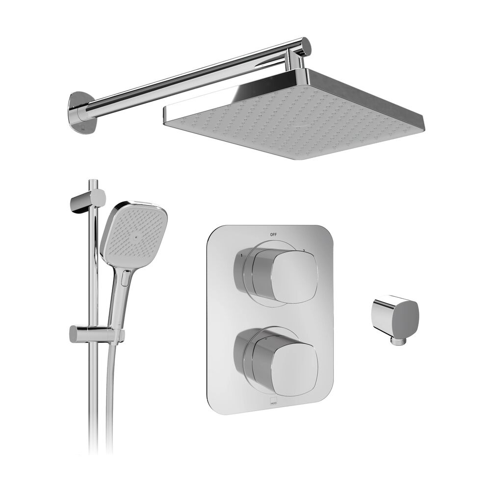 Cutout image of Vado Cameo Chrome Dual Outlet Slide Rail Shower Pack