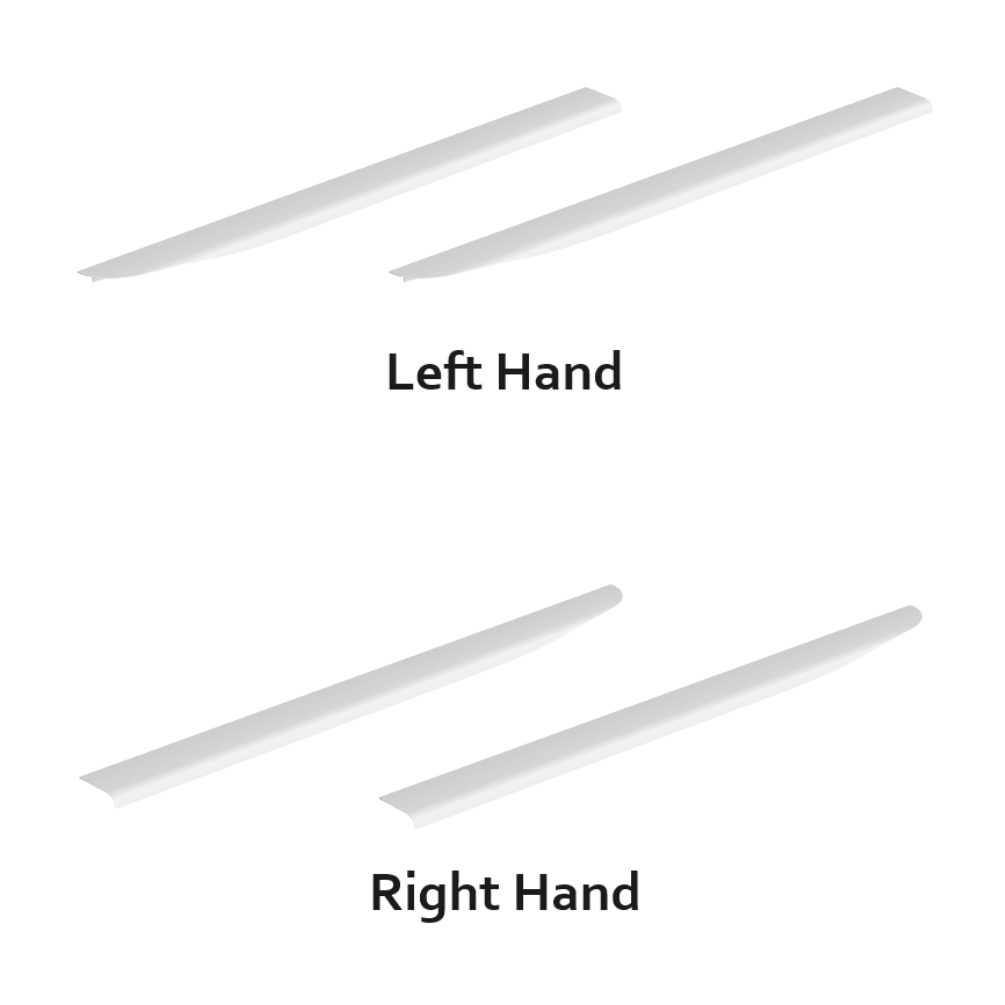 Product cut out image of Vado Cameo 1200mm Matt White Pull Furniture Handle Bundle - CAM-HAN12L-MW CAM-HAN12R-MW