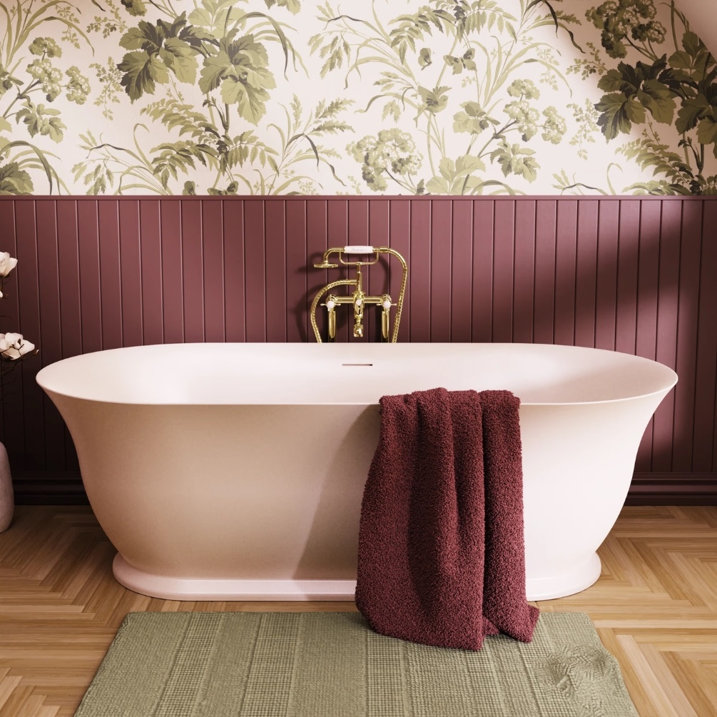 Burlington Florenza Double Ended Gloss White Freestanding Bath