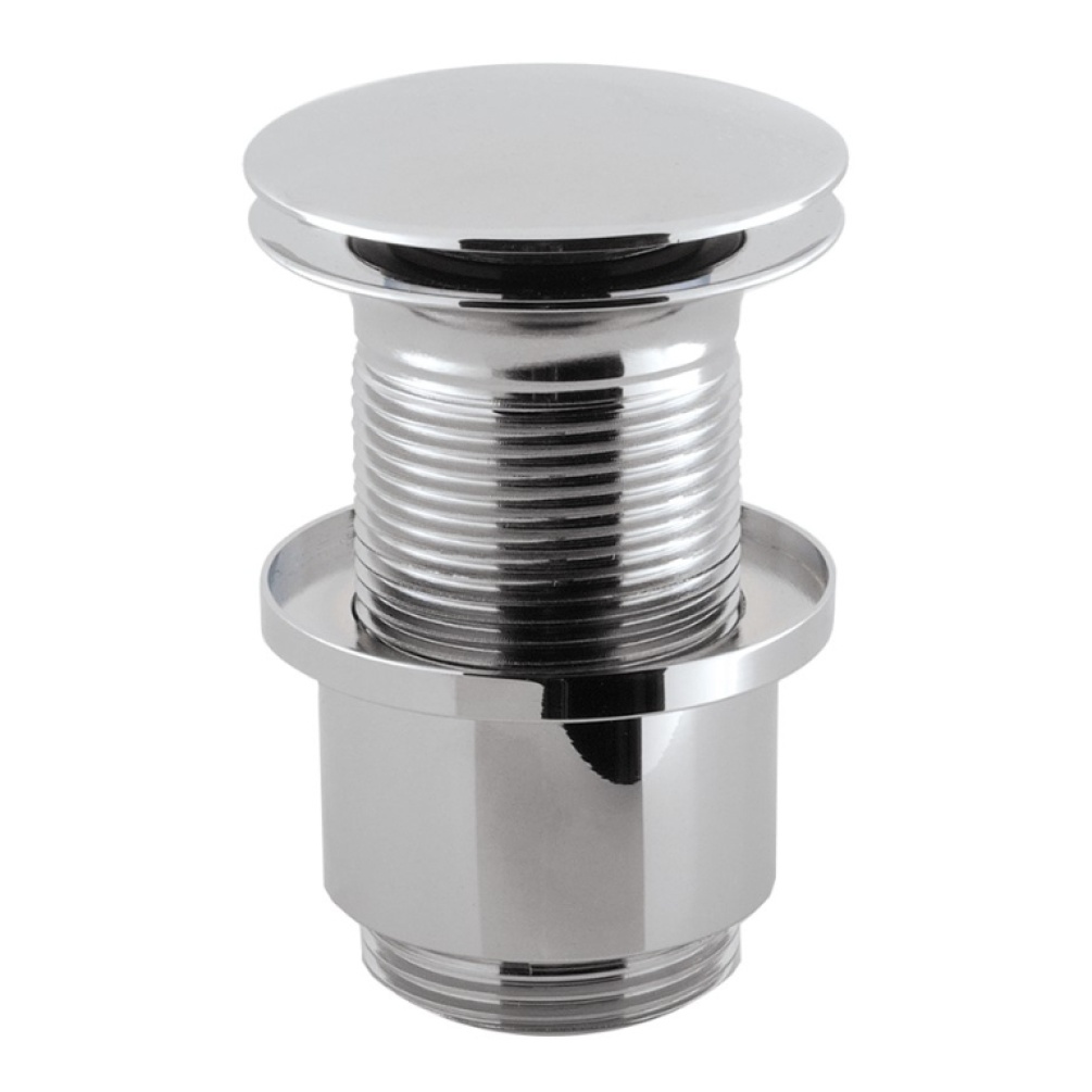 Product Cut out image of the Crosswater Unslotted Chrome Basin Click-Clack Waste