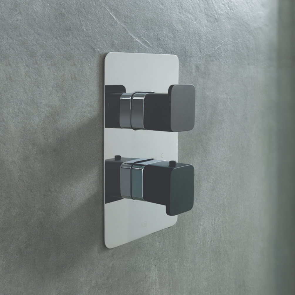 Lifestyle Photo of JTP Axel Chrome & Matt Black Single Outlet Shower Valve