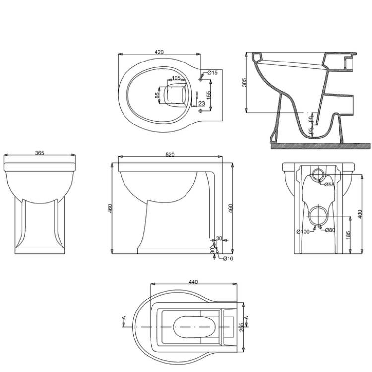 Burlington Arcade Back to Wall Toilet Sanctuary Bathrooms