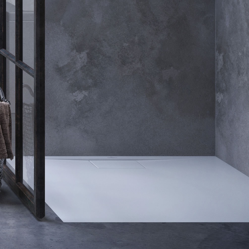 Lifestyle image of Villeroy & Boch Architectura 800mm White Alpin MetalRim Shower Tray