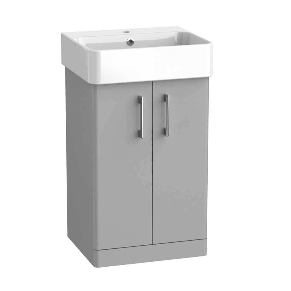 Tavistock Arlo 500mm Matt Light Grey Freestanding Vanity Unit & Basin