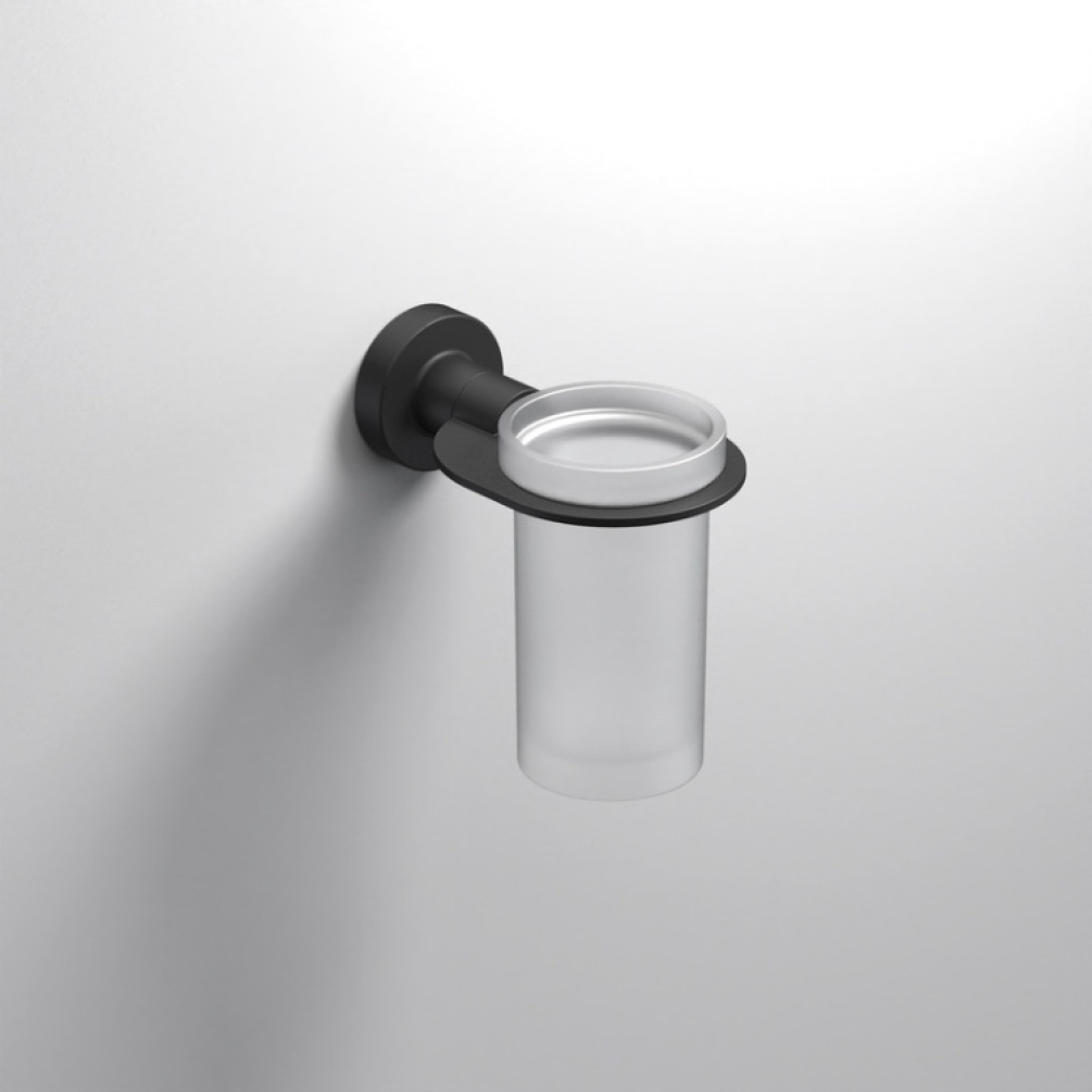 Close up product image of the Origins Living Tecno Project Black Tumbler Holder